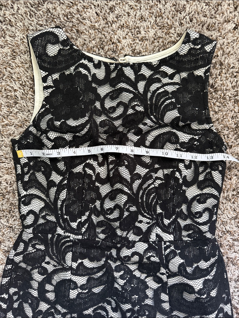 The limited lace black and white mini dress
